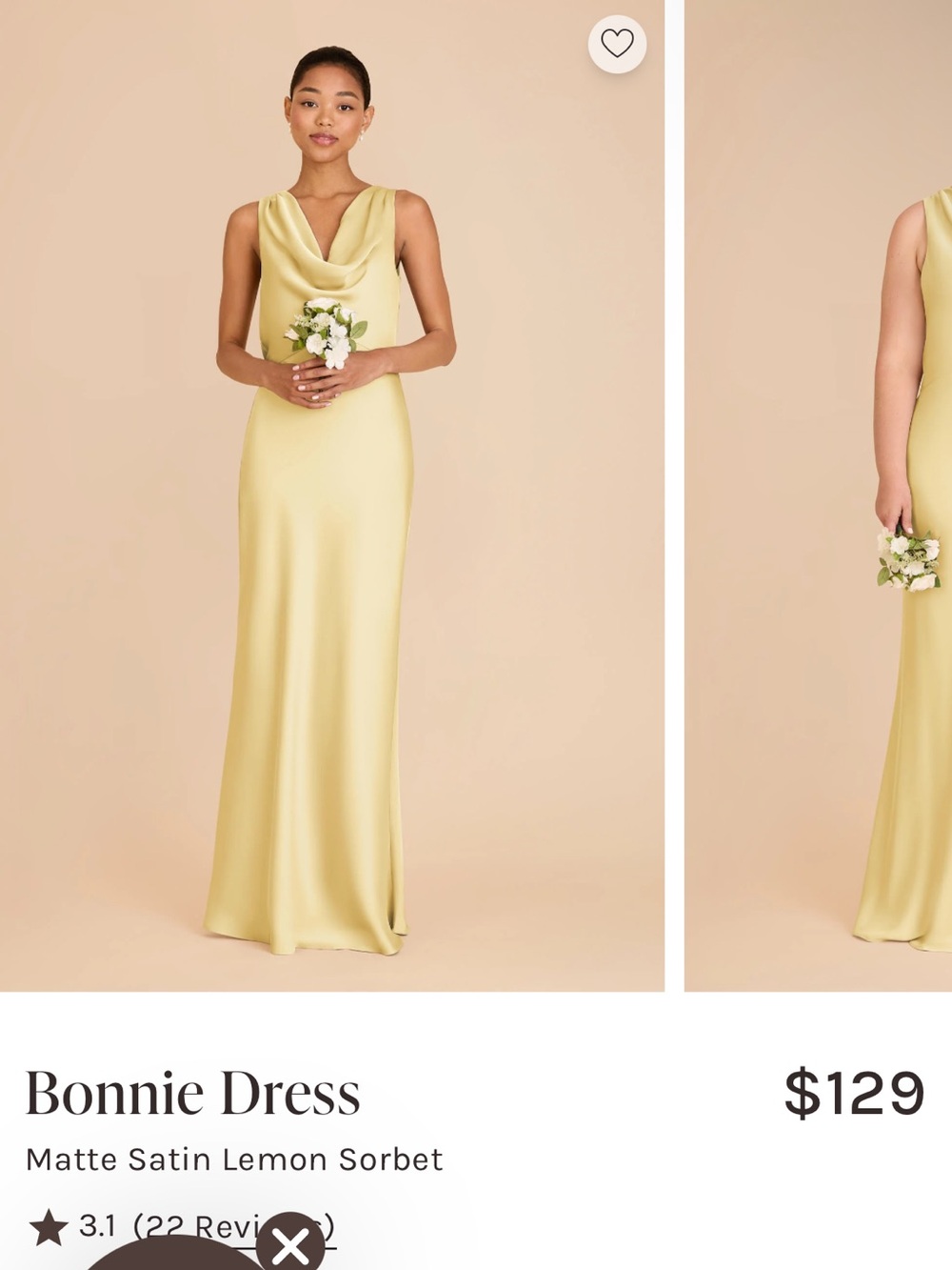Birdy Grey Bonnie Sleeveless Cowl Neck Maxi Dress - Lemon Sorbet - Picture 1 of 2